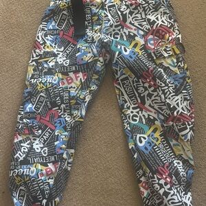 VIP Multicolor Graphic Print Cropped Cargo Pants